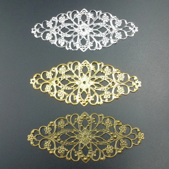 35x80mm 20pcs Филигранные обертывания металлические амулеты для украшение для скрапбукинга DIY ювелирные изделия металлические ремесленные обертывания - Цвет: 35x80mm 20pcs