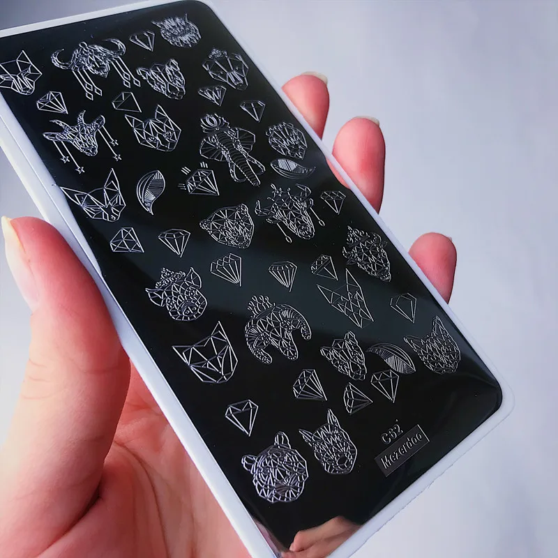 Japanese Series Nail Stamping Template Warrior Geisha Lantern Images Printing Art Plates Stencil for Hand Nails Decoration C30 4