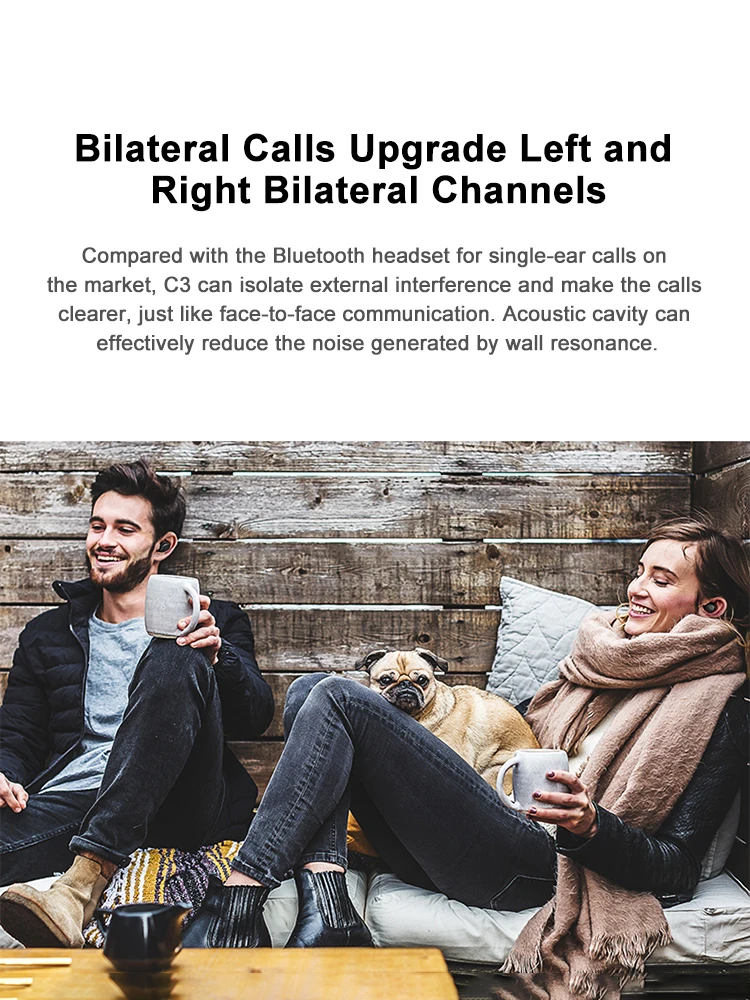 C3 TWS bluetooth 5.0 Earphones IPX8 Waterproof Wireless Earbuds Cordless Headset 10