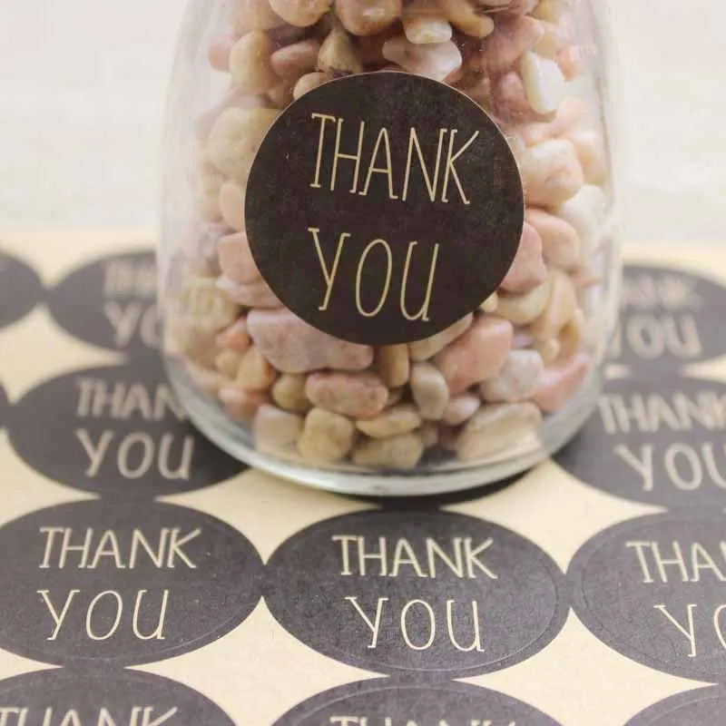 100pcs heart self adhesive labels Vintage kraft handmade with love labels paper self seal thank you labels 3cm size