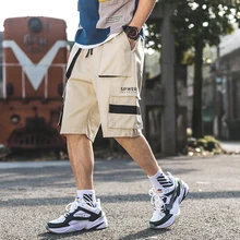 Мужские шорты спортивные хип хоп Уличная летняя хлопковая мужские бермуды M-3XL повседневные с карманом карго дизайнерские шорты