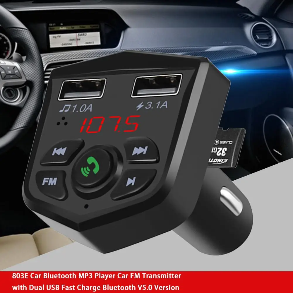 Автомобильный комплект громкой связи беспроводной Bluetooth fm-передатчик lcd MP3-плеер двойной USB зарядное устройство 2.1A автомобильные аксессуары для Android или IPhone