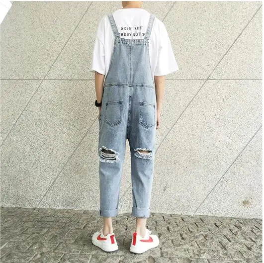S-XXL! Летнее направление, индивидуальность, бренд, вымытые дырки мужские джинсы Nine брюки Harajuku стиль Мужские и женские модели нагрудник брюки
