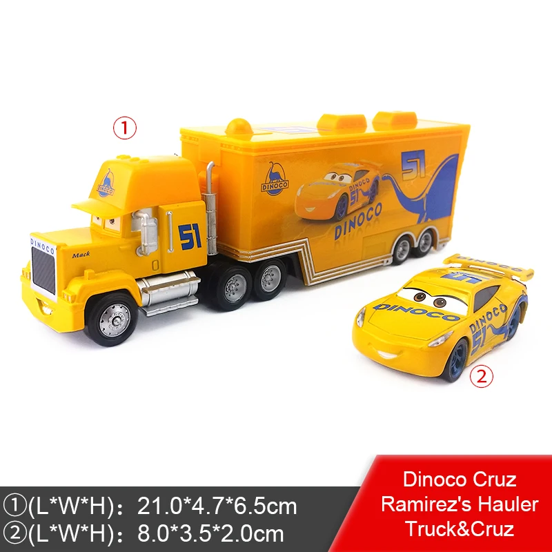 Disney Pixar Cars 2 3 игрушки Молния Маккуин Джексон шторм Mack Uncle Truck 1:55 литой модельный автомобиль игрушка Дети Рождественский подарок - Цвет: Mack and Cruz