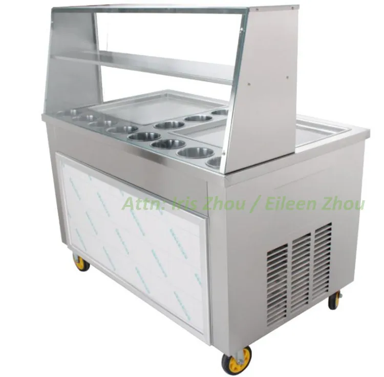 

Voltage customized double squre pan Thailand fried ice cream machine new 2016