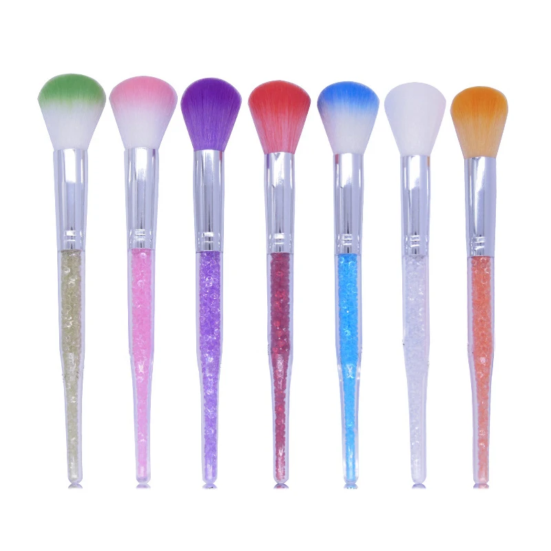 

single multi powder makep brush rhinestone handle pink blue red white powder blush brush cosmetic tool pincel maquiagem