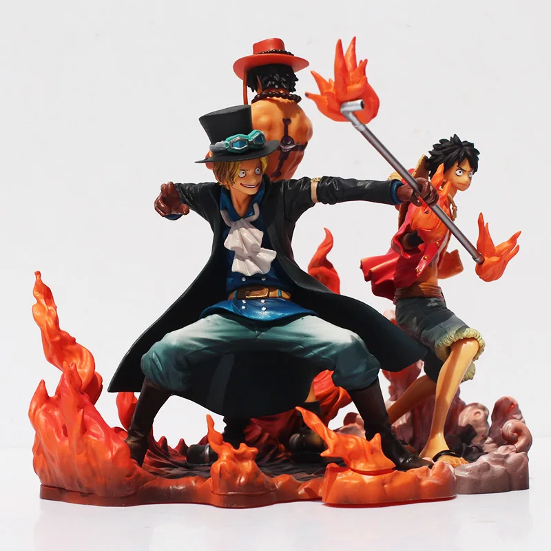 Аниме one piece DXF Луффи туз сабо из ПВХ Фигурки игрушки Коллекционная модель игрушки куклы 3 шт./компл. в коробке