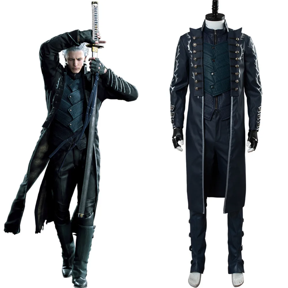 

Devil May Cry V Cosplay Vergil Cosplay Costume Aged Outfit Uniform Cosplay Costume Halloween Carnival Cosplay Costume