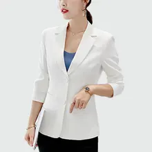 Женский офисный стиль, белые/черные блейзеры, осень, длинный рукав, приталенный Ol костюм, верхняя одежда, Блейзер, женский пиджак