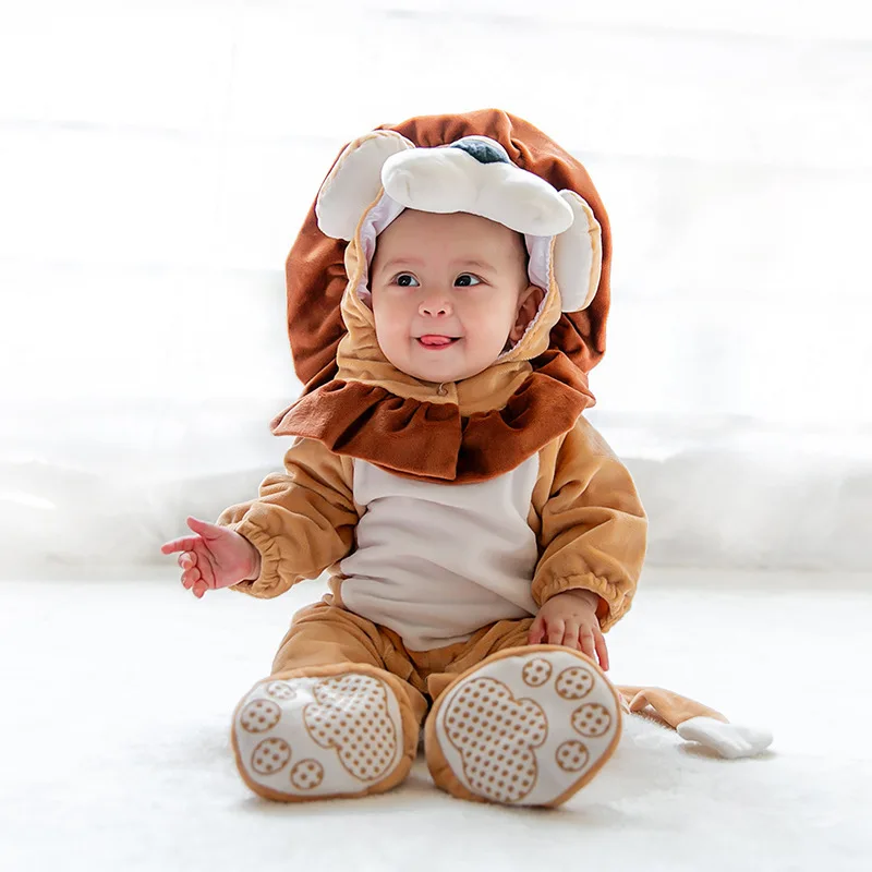

Cute Infant Romper Baby Boys Girls Jumpsuit New Born Bebe Clothing Hooded Toddler Baby Clothes Cute Lion Romper Baby Costumes