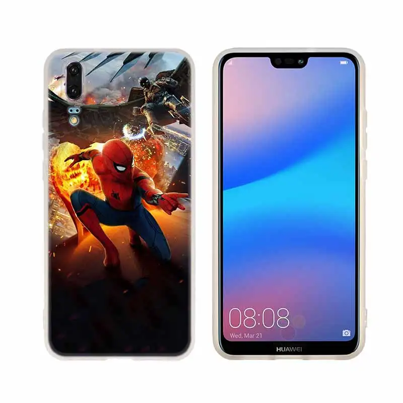 Marvel Человек-паук чехол для телефона чехол для Huawei P8 P9 Lite P10 P20 P30 Lite Plus Pro P Smart крышка мягкая обложка - Цвет: pattern 08