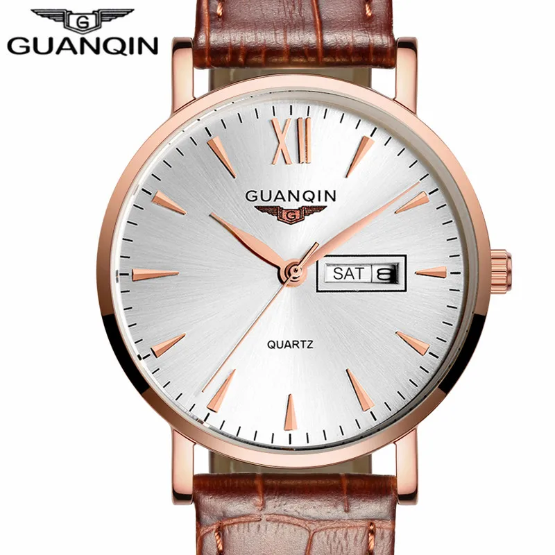 

Watch Men Luxury Brand GUANQIN Mens Sport Watches Fashion Casual Leather Strap Quartz Watch Date Wristwatch relogio masculino