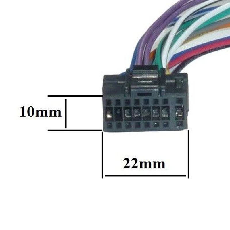 Biurlink 16Pin ISO Din Connector Car Radio Wiring Harness Cable Adaptor Lead Plug for Alpine CDA CDE IDA 22x10mm 16Pin Connector