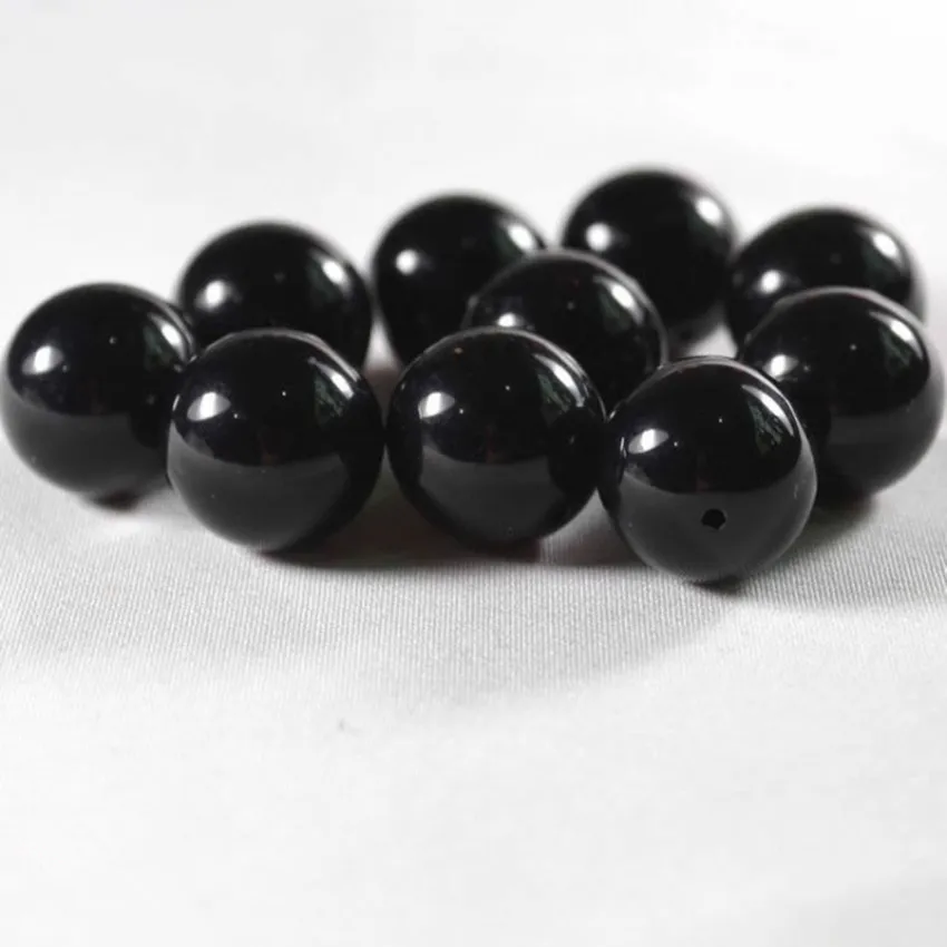 Wholesale Solid Color Black Beads DIY Jewelry Making Acrylic Loose Round Spacer Beads Craft Accessories 6.8.10.12.14mm YK-04