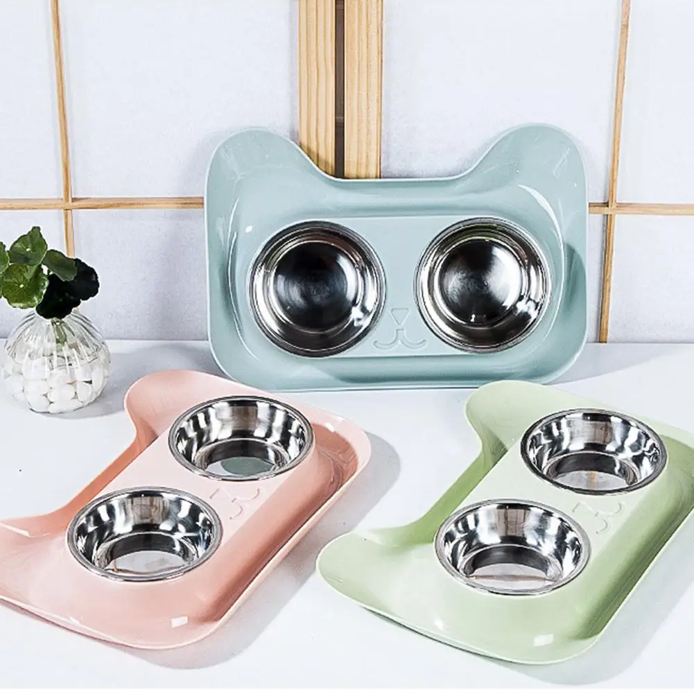 LumiParty Pet из нержавеющей стали Двойная чаша для собак Тедди кошек употребление алкоголя