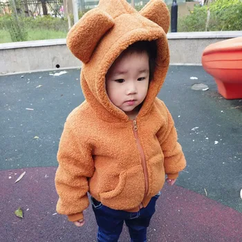 

New Coats For Baby Boy and Girl Fleece Hooded Thickness Autumn Winter Newborn Jacket Baby Coat 8BB026