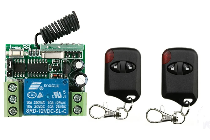 

DC12V 1CH Wireless Remote Control Switch System 1*Receiver+ 2*cat eye Transmitters for Appliances Gate Garage Door lamp/ window