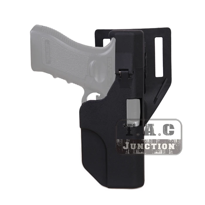 

Tactical Quick Reload Right Hand Belt Pistol Holster Black Polymer Automatic Holster for Glock 17 18 19 22 23