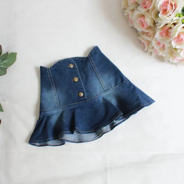 Fashion Skirts 2015 Baby Girls Denim Wash Blue Skirt Kids Girl Fall