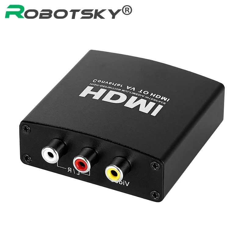 

3.5mm RCA AV HDMI Video to HDMI Adapter HD 720P 1080P AV to HDMI av2hdmi Video Converter for TV DVD STB Projector