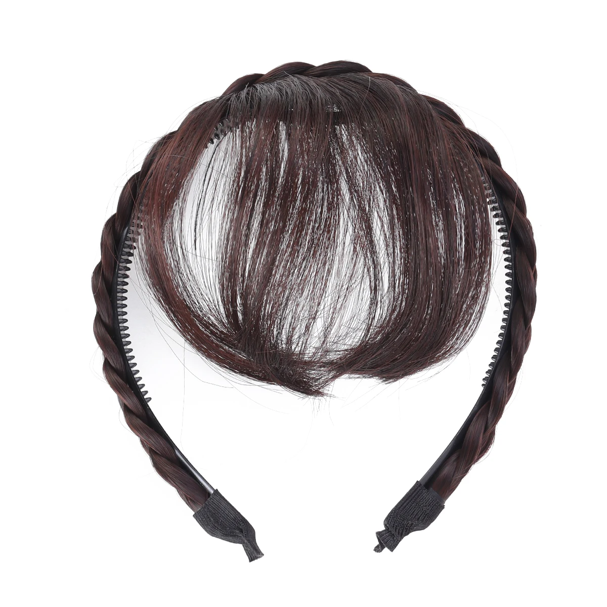 

Fashion Synthetic Wigs Headband Front Hair Bangs Fringe Hair Extensions for Women Girls(Dark Brown)
