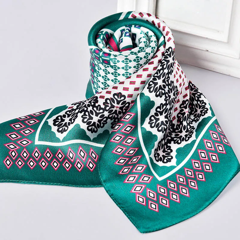 Маленький квадратный шарф из натурального шелка для женщин, модный принт натуральный чистый Шелковый платок шейный платок 65x65 см - Цвет: Color 5