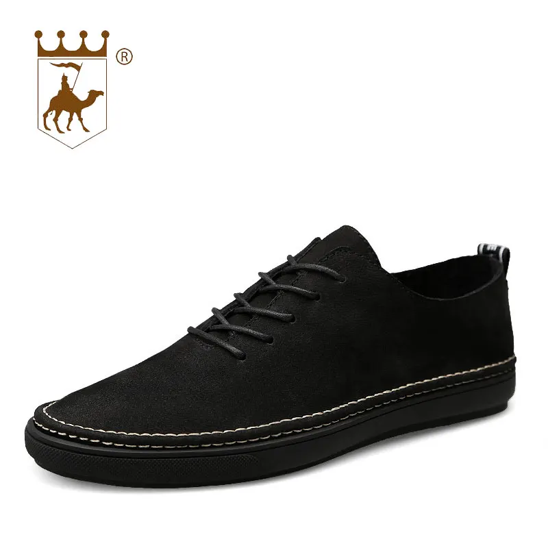 

BACKCAMEL 2018 Summer New Men's Leather Shoes Business Breathable Low-top Shoes Lace Up Flat Comfortable Footwear Top Size36-46