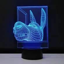 Декоративные лампы осел глава свет в ночь 3D визуальный bulbing Оптические иллюзии ребенка ночник разноцветные настольная лампа lampara