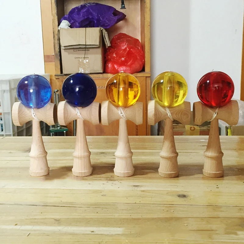 Прозрачные деревянные игрушки Kendama 18 см бук шар Kendama умелый шар для жонглирования игрушки для профессионального отдыха и спорта Bilboquet