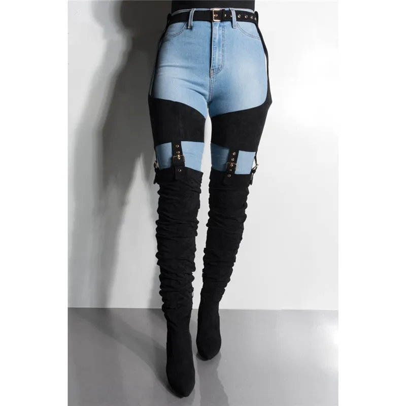 thigh high heels with belt