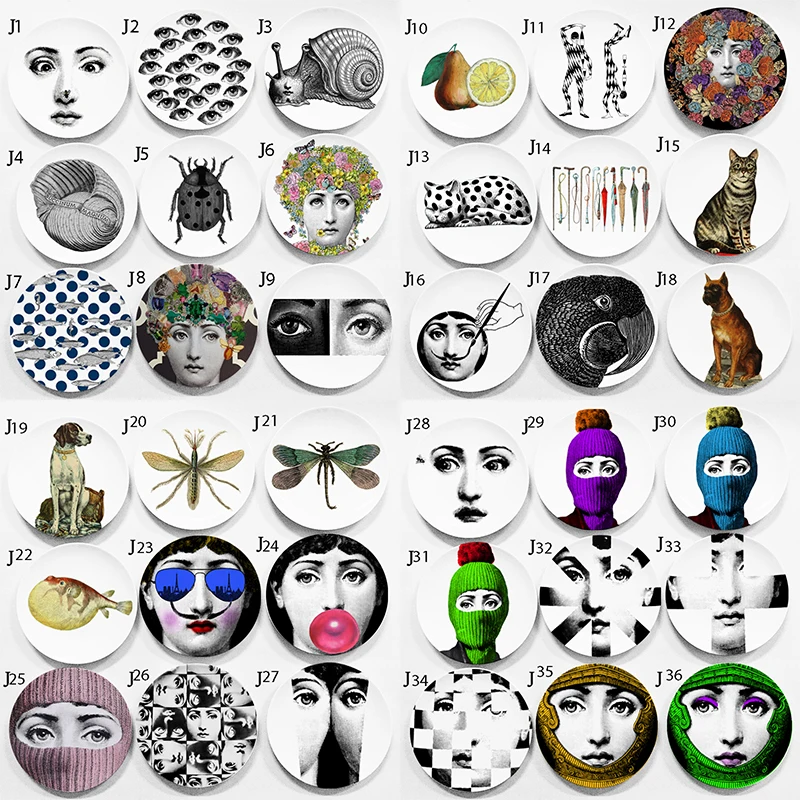 Красочные Fornasetti теарелка Керамическая Настенная Декорация блюдо с возможностью креативного самостоятельного выбора между классического дизайна бар отеля домашнего украшения 10 дюймов