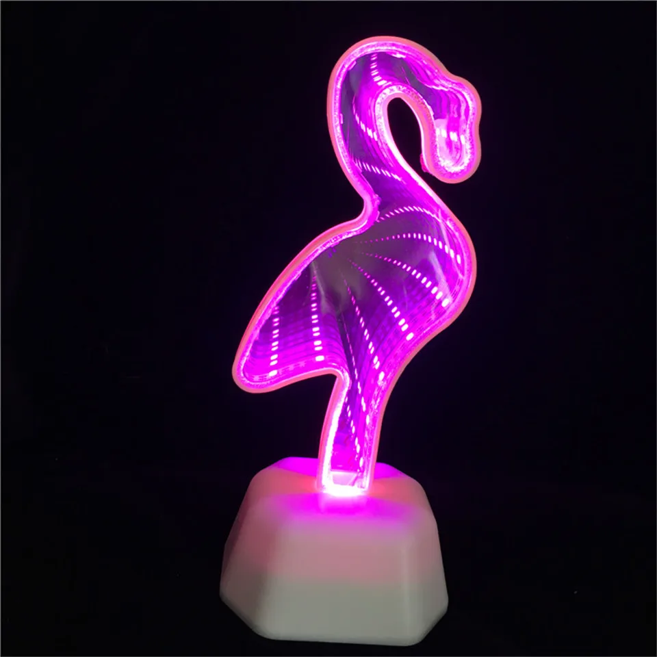  Dropship Unicorn Heart Flamingo Shape Tunnel Light AA Battery Operated Portable Infinity Mirror Aby - 32896645828