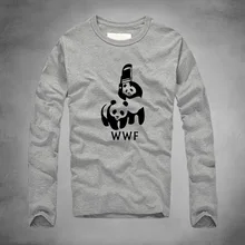 2016 new WWF Wrestling Panda Comedy printed long Sleeve Cool T Shirt Homme Camiseta tshirt Unisex 100% Cotton Casual t shirt