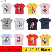 От 2 до 12 лет, новая летняя футболка с забавным рисунком из мультфильма «Гравити Фолз», Детская футболка с рисунком, милый детский свитер