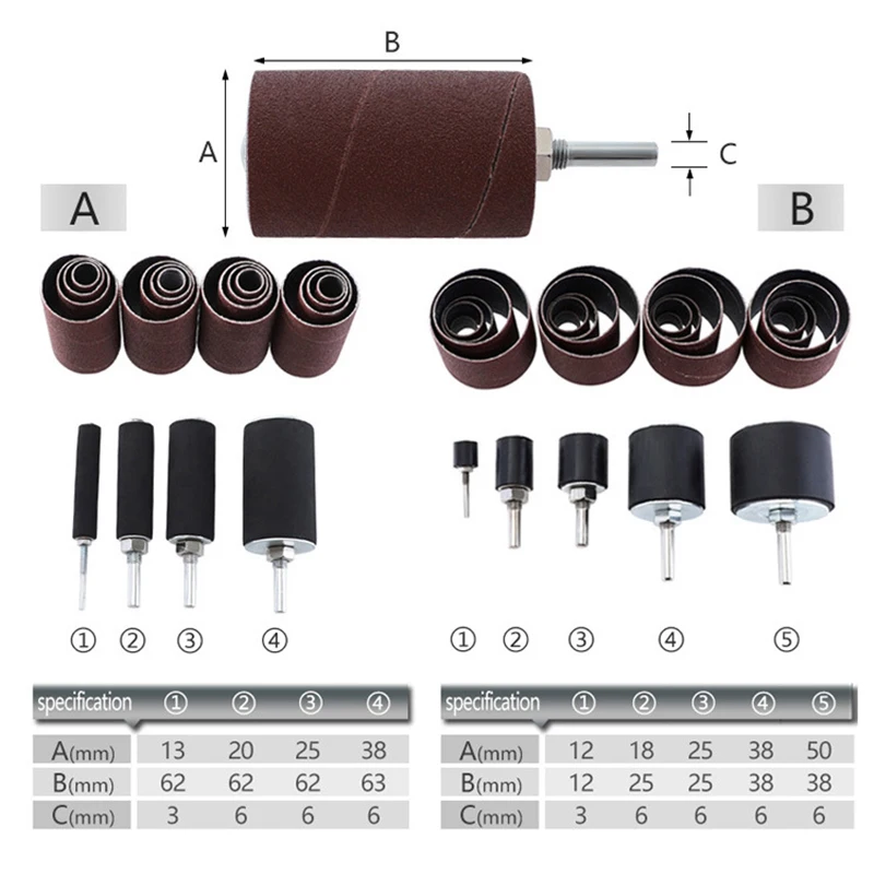 20 Pcs/25 Pcs Drum Sander Dremel Kit 