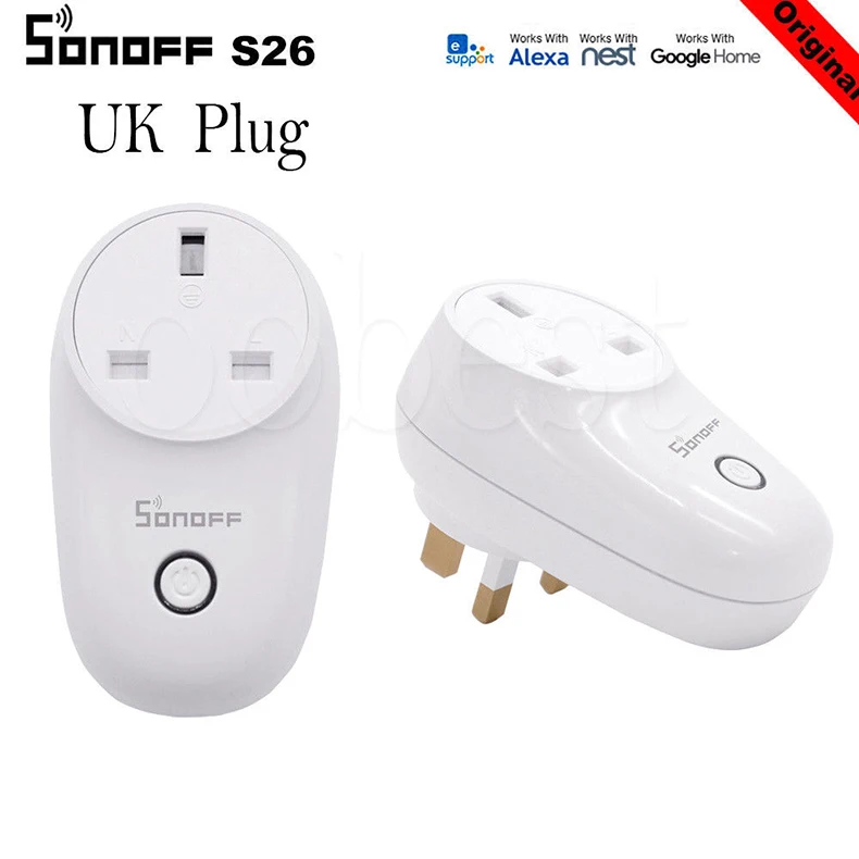 Sonoff S26 WiFi Smart Plug EU, US, UK, CN, AU, автоматизация, домашний пульт дистанционного управления, приложение, переключатель управления, работает с eWelink Alexa Google Home