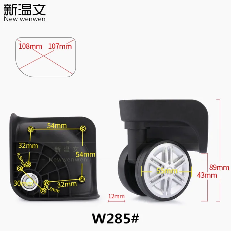 Сменные багажные колеса для чемодана, запчасти, Универсальные ролики на колесиках, аксессуары для чемодана, сумки на колесиках, шкив - Цвет: 1 Pair W2825