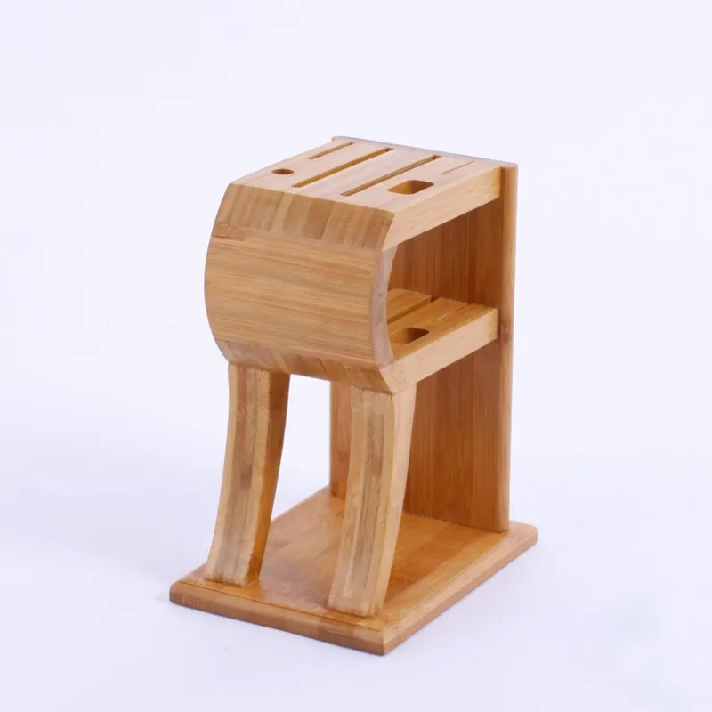 Деревянная подставка для кухонных ножей многофункциональная стойка для хранения держатель инструмента бамбуковый нож блок подставка кухонные аксессуары D2