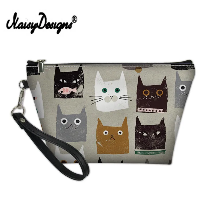 Noisydesigns, ПУ сумка для макияжа, милый кот для женщин, органайзер для путешествий, дамская косметичка, 3D мультяшный принт, косметичка, сумка для стирки - Цвет: LMXY0288Z8