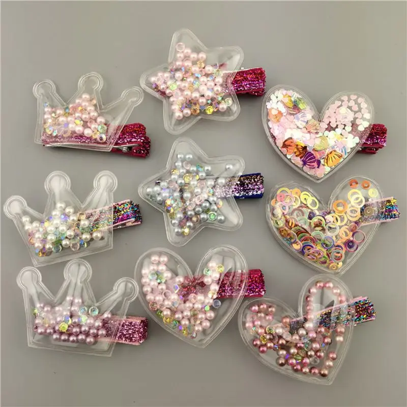 

Glitter Star Crown Barrettes Hair Clips for Girls Hair Accessories Twinkle Paillette Hairgrips Sequins Hairpin Kids Headwear