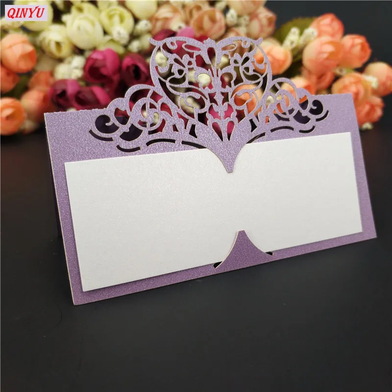 10pcsLot Hollow out Luxury Name Cards Table Name Place Cards Wedding Christmas Birthday Party Invite Cards Table Decoration 5ZSH871 (46)