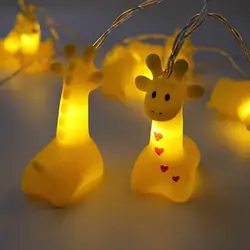 10 светодиодный Рождество светодиодный свет шнура Pet Жираф Батарея управляется Фея огни ночные огни для маленьких Спальня украшения дома