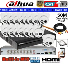 Сетевой видеорегистратор Dahua HCVR5116HS-S3 16ch CVI безопасности Камера Системы с 2 мегапикселя HAC-HDW1220EM-A Водонепроницаемый HDCVI ИК глазного яблока аудио Камера