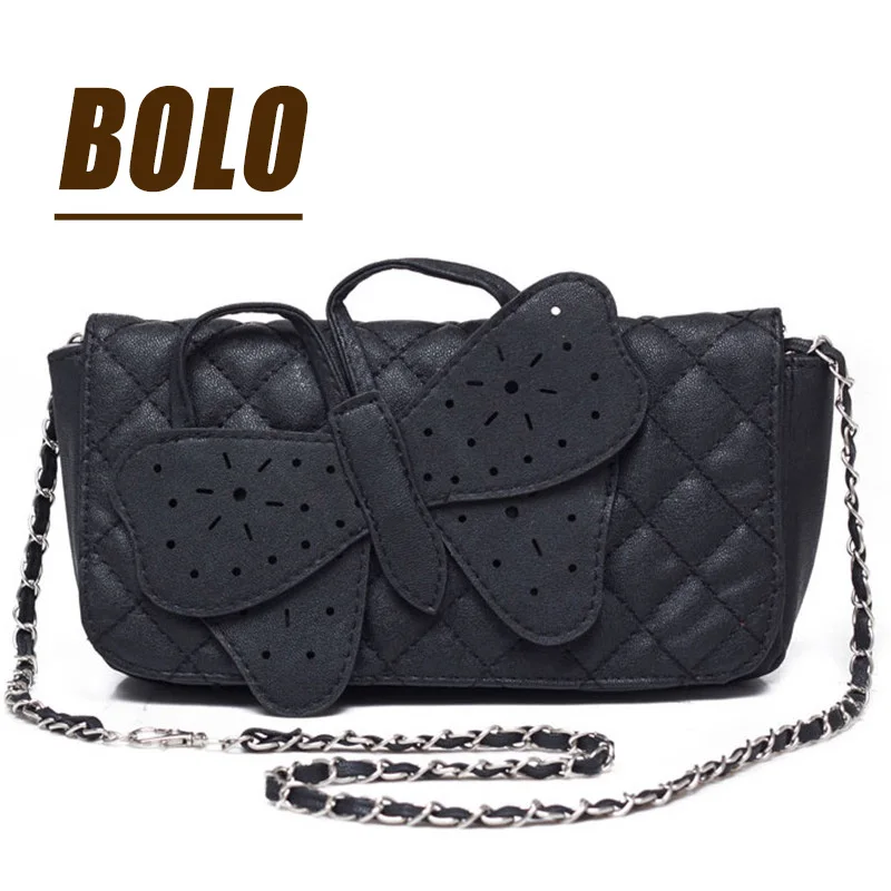 

Famous brand black bow ladies casual clutch bag 2015 fashion leather handbags high quality  Women messenger bags