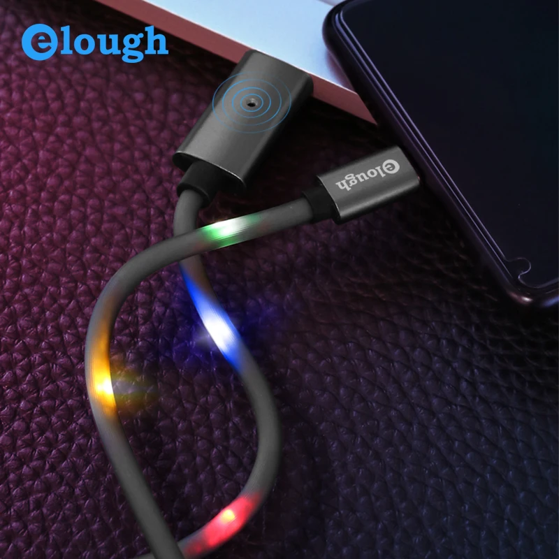 

Elough usb type c cable for samsung s9 s8 note 9 8 huawei xiaomi type-c mobile phone Voice control fast charging usb cable wire