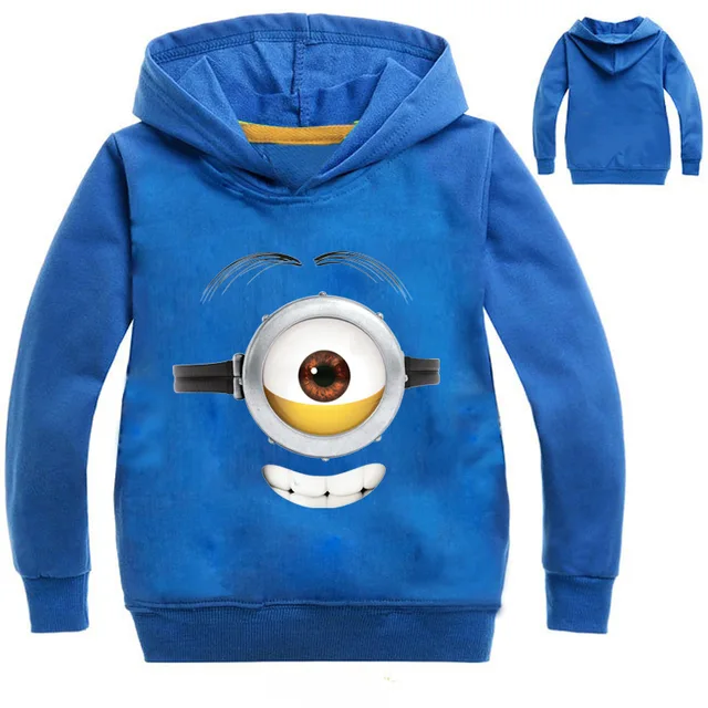 2018 Minions Boys Outwear Hoodies Cartoon Costumes Clothes Long Sleeve