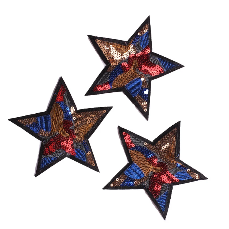 1pc Star Patches for Clothes Coat Reversible Change Color Sequins Five