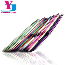 10 шт./партия рулоны для ногтей, лента для зачистки волн линии, полосы, декоративные наклейки, обертывания, инструменты, золото, серебро, самоклеющиеся наклейки для дизайна ногтей