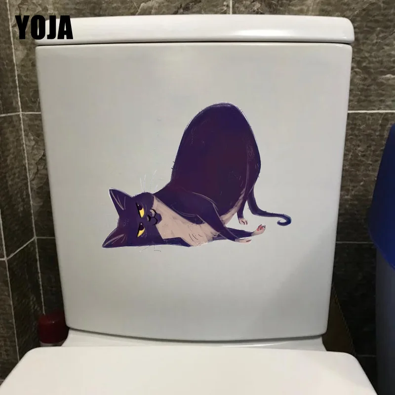 YOJA 21 9*17 3 см мультяшный Сиамский кот Забавный декор для спальни наклейка на стену