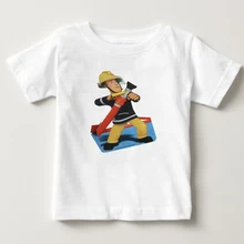 2018 Crianças Dos Desenhos Animados Fireman Sam Impressão Engraçado Camisetas Crianças Verão Encabeça Meninos Meninas Roupa Do Bebê de Manga Curta T-shirt Casual